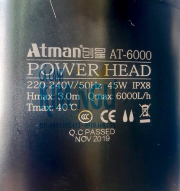 ATMAN AT 6000  Máy Bơm Lọc Nước Hồ Cá AT6000 AT-6000
