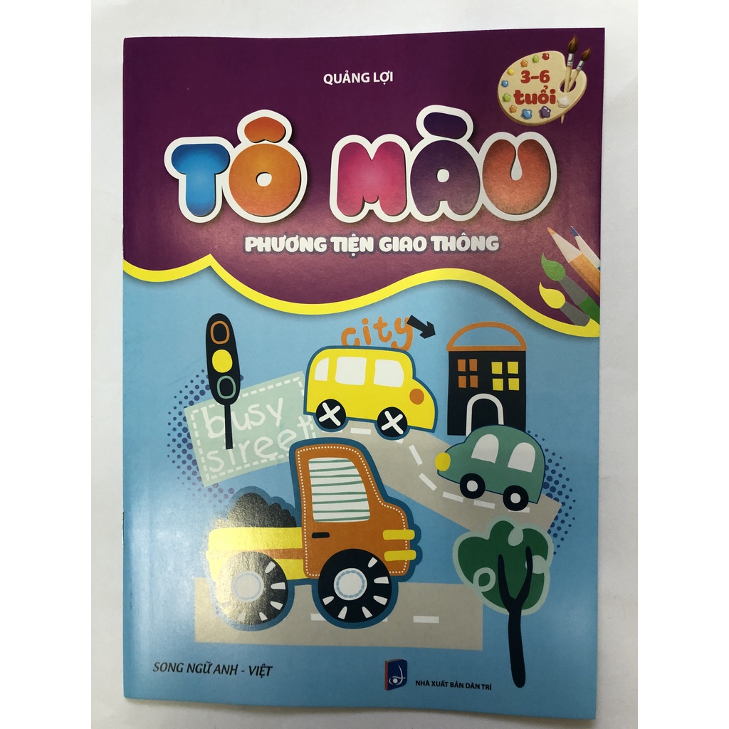 Sách - Tô màu Phương tiện giao thông - Song ngữ Anh Việt