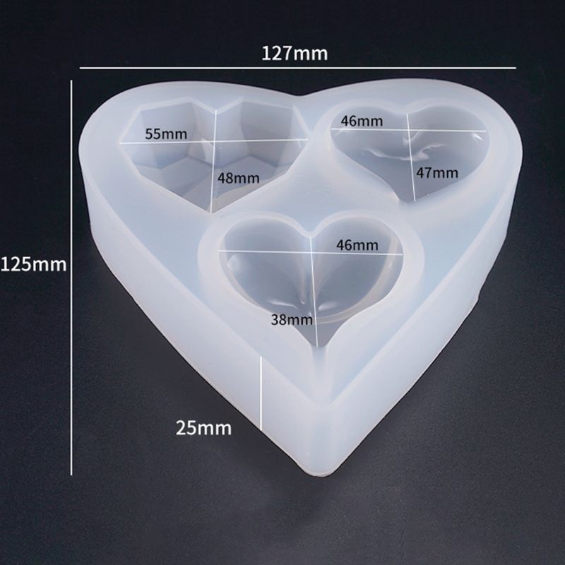 Sa Khuôn Silicone Làm Đồ Thủ Công 3 Trong 1 Hình Trái Tim Cho Bé