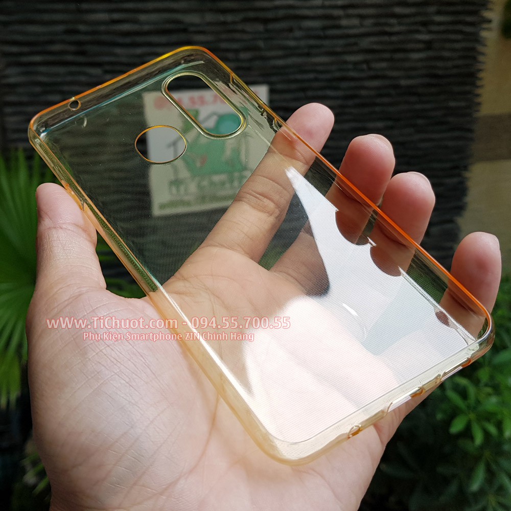 [Loại Tốt] Ốp lưng Samsung A8s/ A9 Pro 2019 Silicon Vàng Nhạt Trong Suốt