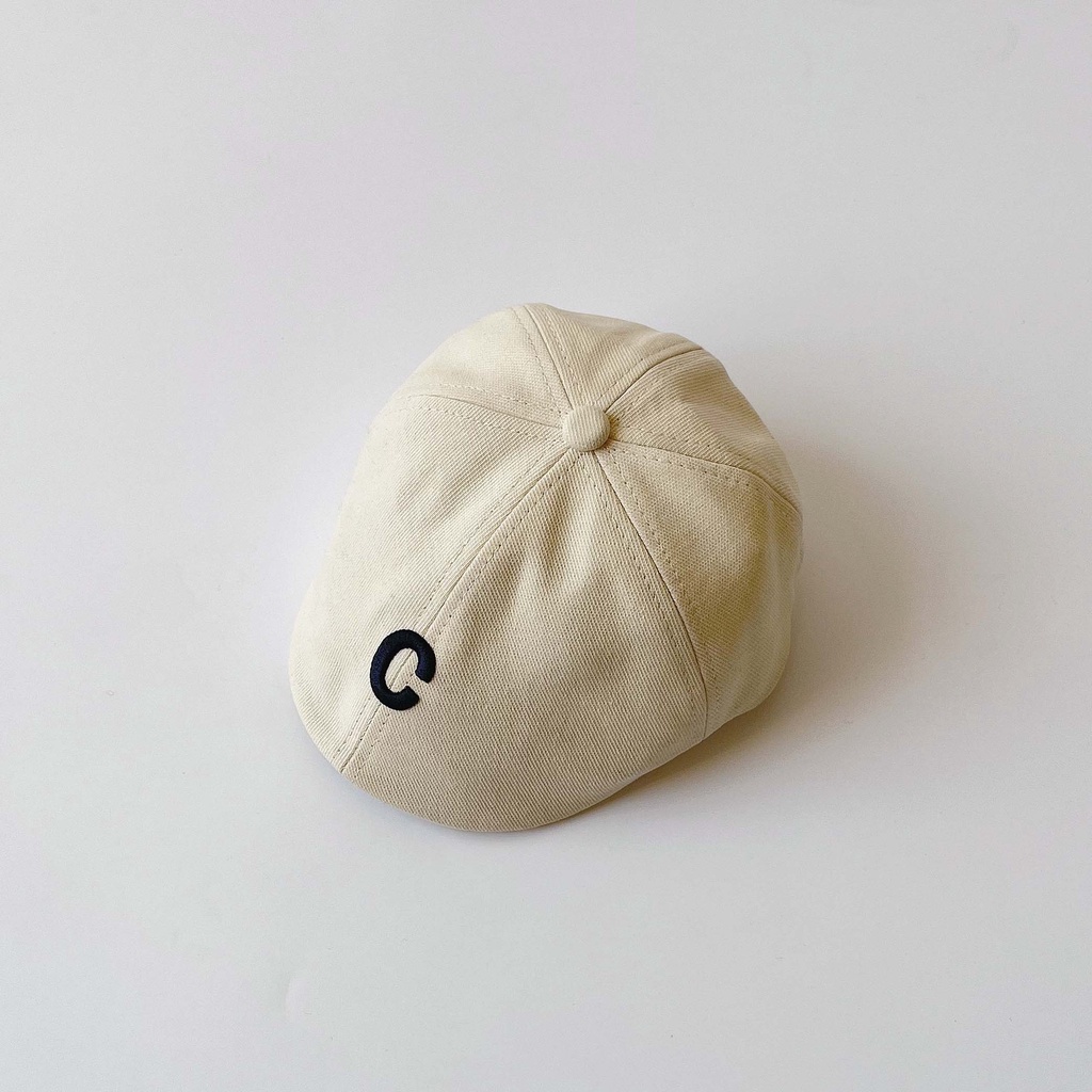 Nón Beret Thêu Chữ C Màu Sắc Ngọt Ngào Dành Cho Bé