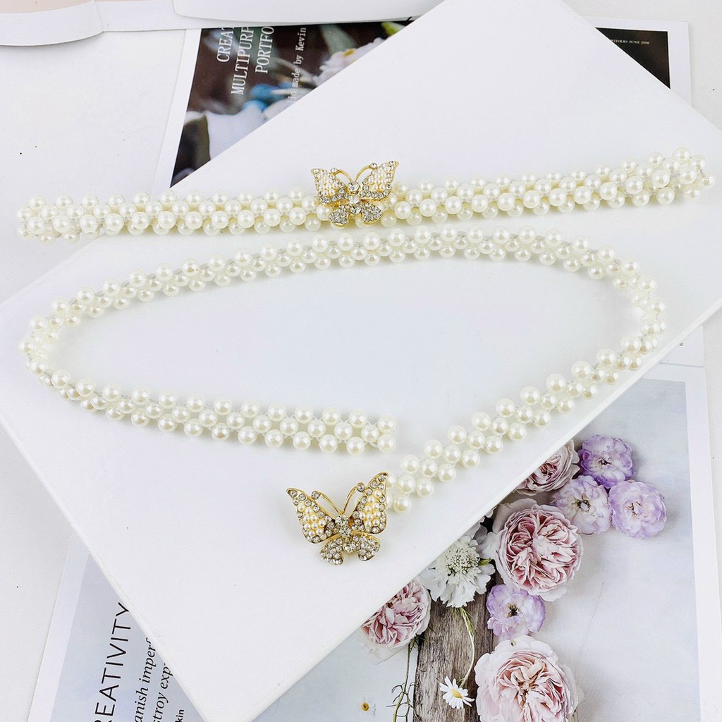 dây nịt eo ngọc xinh xắn đính hoa cúc họa mi, đính bướm cực xinh