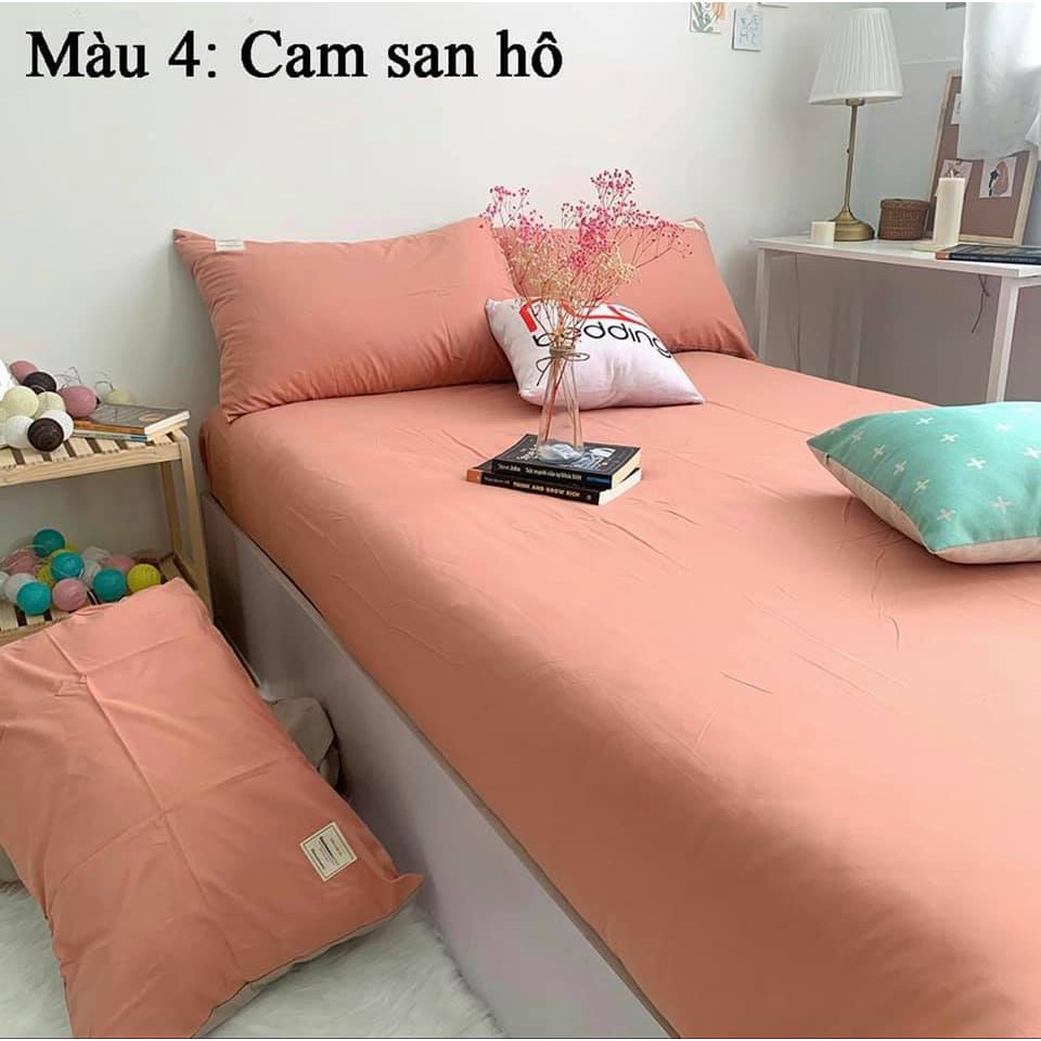 Bộ Drap Giường Và Vỏ Gối Cotton Tici Cao Cấp - Đủ Màu - Gra gối Hàn Quốc - Grap lẻ + 2 vỏ gối | BigBuy360 - bigbuy360.vn