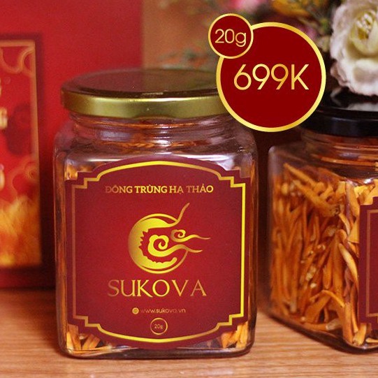 Đông trùng hạ thảo SUKOVA ( Hộp 20G ) phòng bệnh gan thận, hỗ trợ tiêu hóa chính hãng