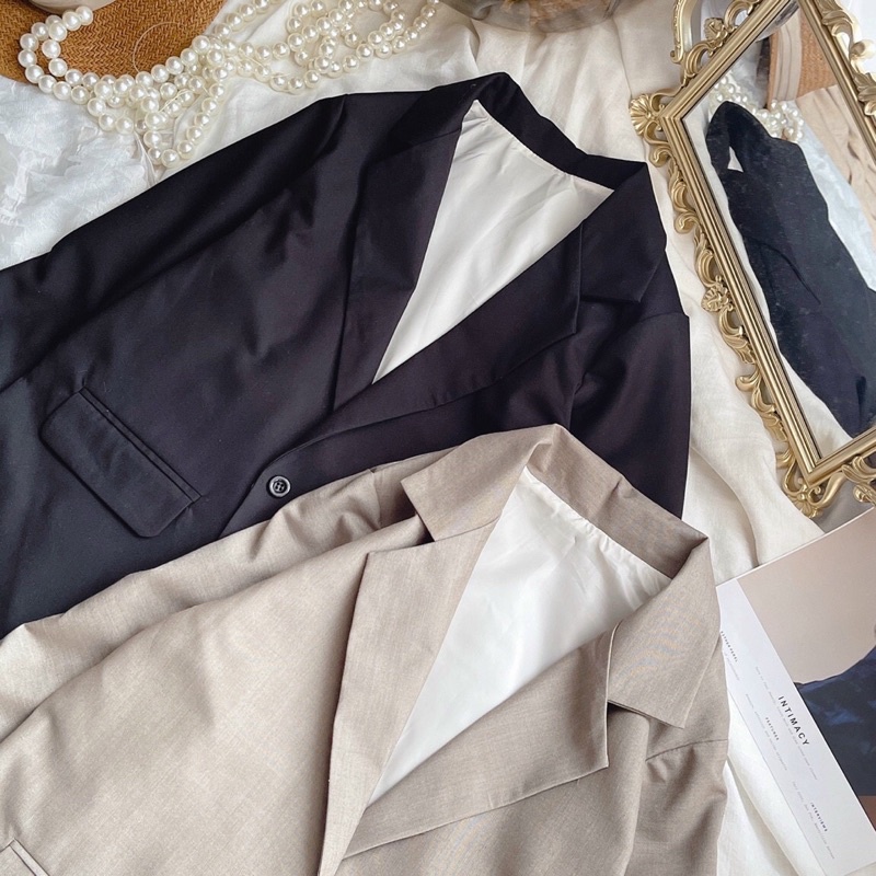 Áo blazer nữ trơn 2 lớp phong cách Hàn Quốc