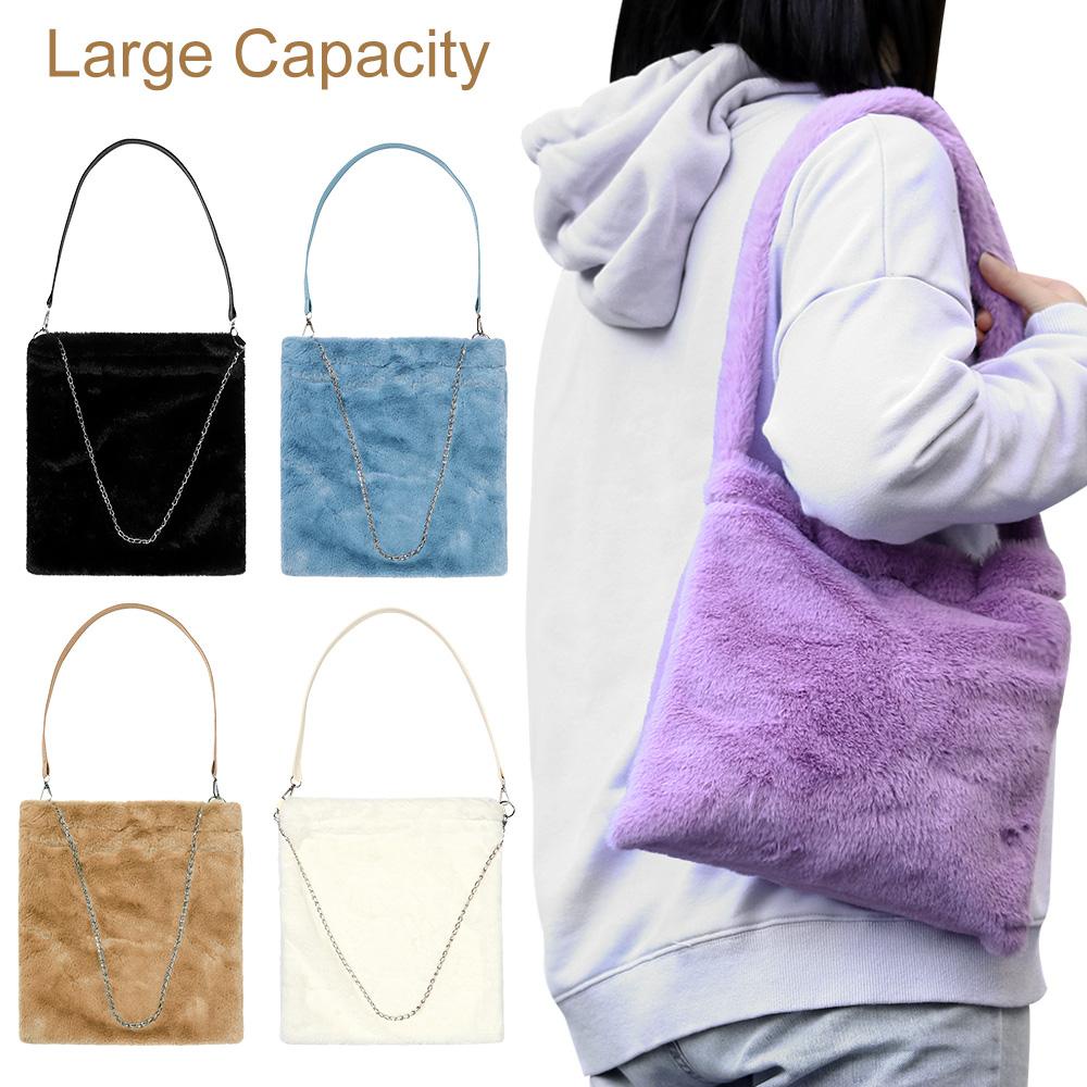 Túi Xách Đeo Vai Phủ Lông Mềm Thời Trang Mùa Đông MIHAN1