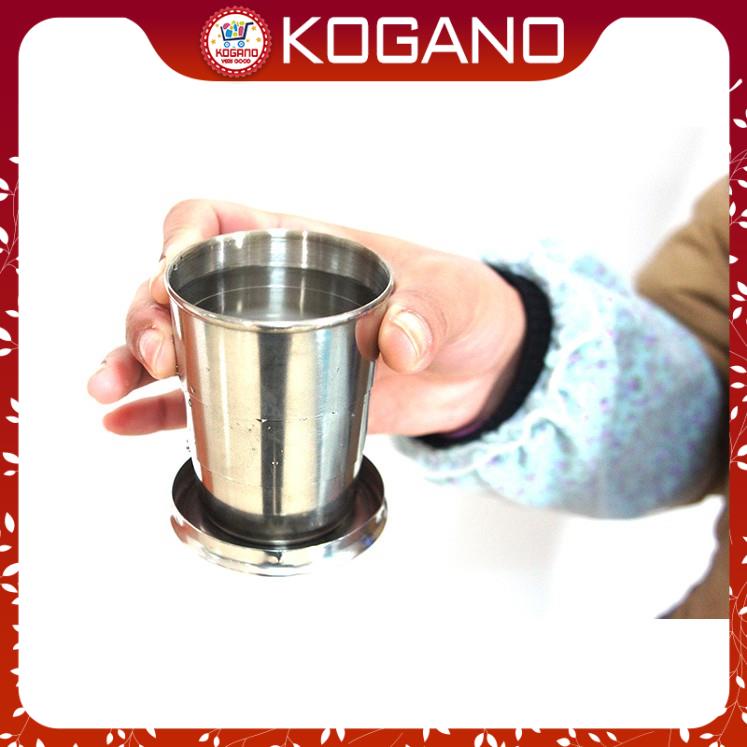Ly Uống Nước Gấp Gọn KOGANO Chất Liệu Cốc Inox Có Nắp Đi Du Lịch, Dã Ngoại Đa Năng HG-001179