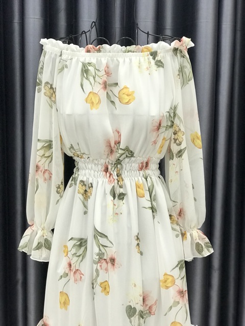 ĐẦM MAXI BẸT VAI TAY DÀI (nhiều màu - Khách đặt hàng ib shop check hàng còn-hết nhé) | BigBuy360 - bigbuy360.vn