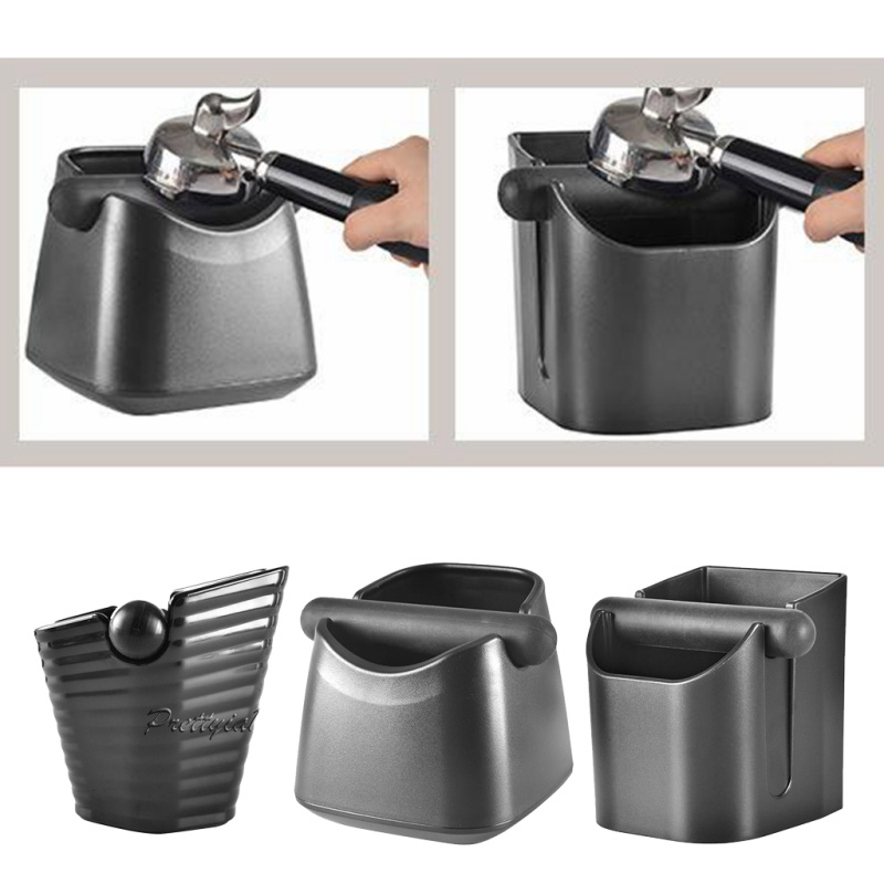 [PRETTYIA1]Coffee Knock Box Grind Container Espresso Bin Anti Slip Knock Bar Style01