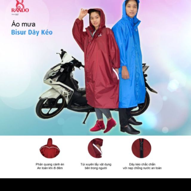 Áo mưa Rando - Bisur dây kéo