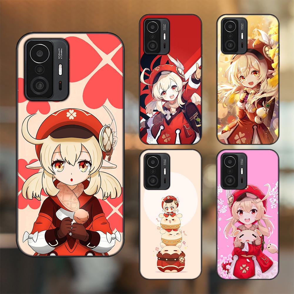Ốp lưng Xiaomi 11T viền đen in hình Klee Genshin Impact