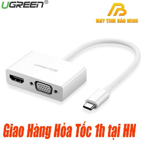 Cáp Chuyển USB Type-C to HDMI và VGA 4K x 2K Cao Cấp Ugreen 30843