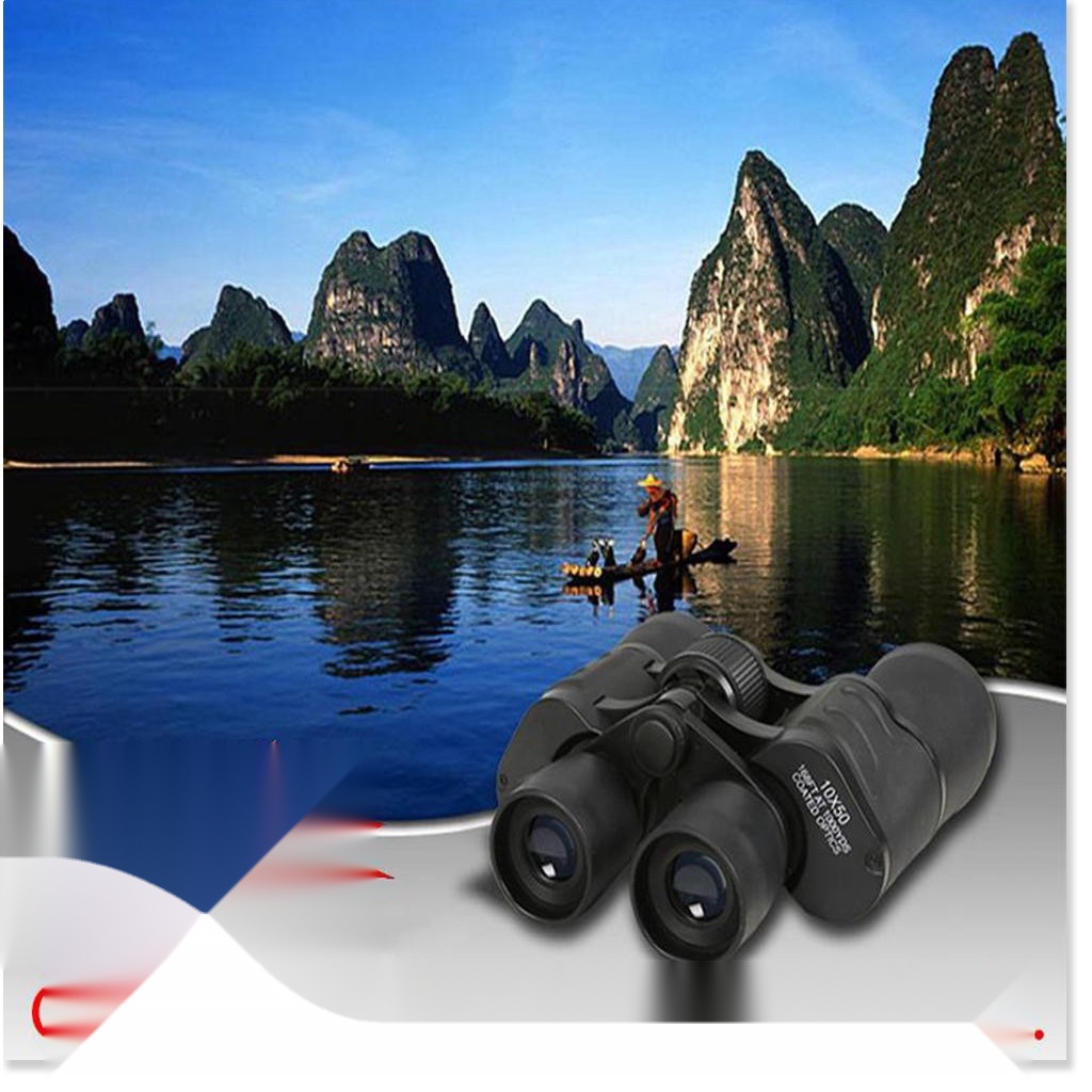 Ống Nhòm Du Lịch 2 Mắt Cao Cấp - Ống Nhòm Hồng Ngoại Nhìn Xa 10 x 50WA Thích Hợp Đi Rừng Du Lịch