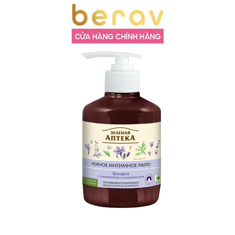 Dung Dịch Vệ Sinh Phụ Nữ Zelenaya Apteka DẠNG GEL chống khuẩn dịu nhẹ CÂY XÔ THƠM 370ml