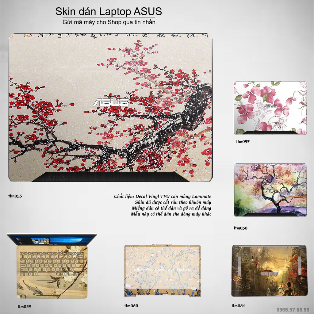 Skin dán Laptop Asus in hình Tranh thủy mặc nhiều mẫu 3 (inbox mã máy cho Shop)