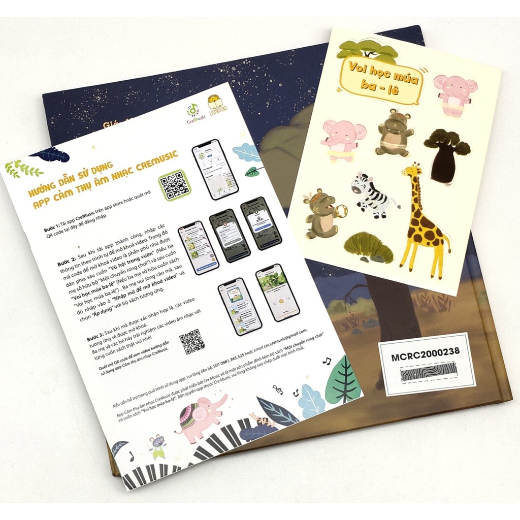 Sách Thơ Âm Nhạc - Cuốn Voi Học Múa Ba-lê - Sách bìa cứng tặng sticker và mã đăng nhập App Cảm thụ âm nhạc