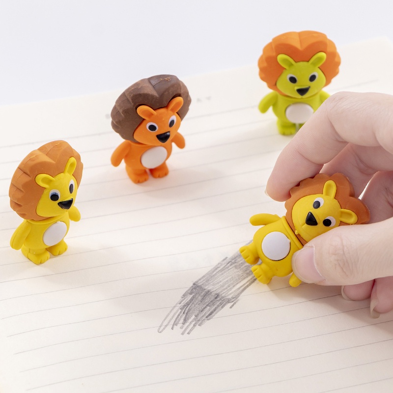 1 Cục Tẩy Hình Sư Tử 3D Màu Sắc Ngẫu Nhiên