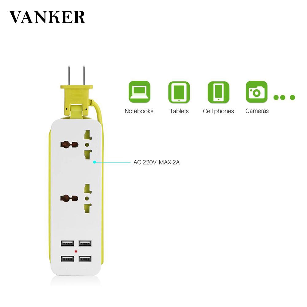 Bộ Ổ Cắm Sạc Anker Power Strips Với 4 Cổng Usb Tiện Dụng