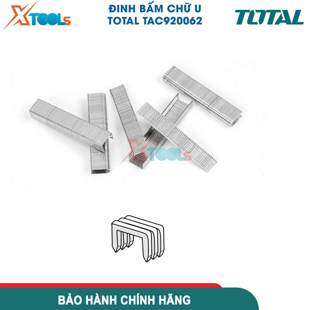 Đinh bấm chữ U TOTAL 6-13mm 5000 cái/hộp, đầu ghim U 11.2mm, thích hợp dùng cho TAT8131-3 - CHÍNH HÃNG - XTOOLS