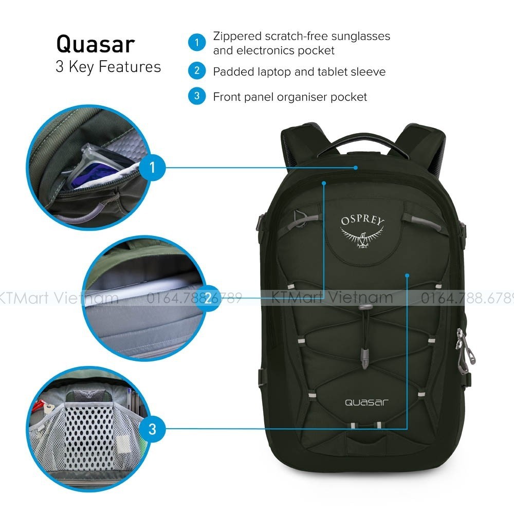 Ba lô Laptop Osprey Quasar 28L Backpack Black Osprey Shopee Việt Nam