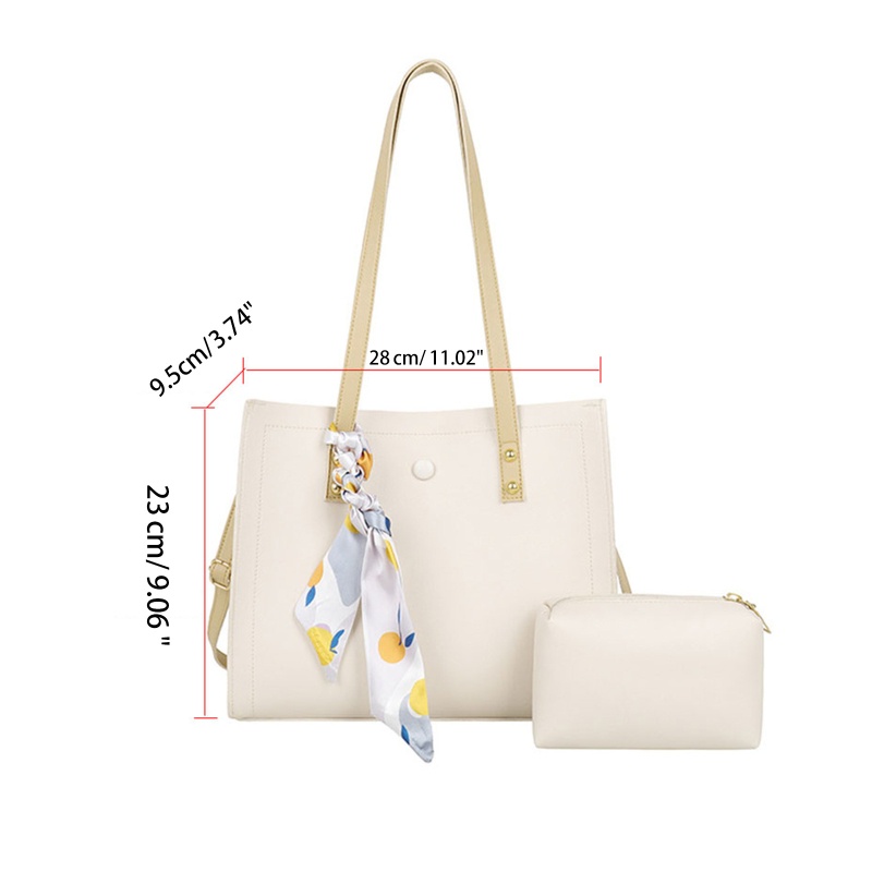 Set 2 Món Túi Xách + Túi Đeo Chéo + Ví Bằng Da PU Thời Trang Cho Nữ