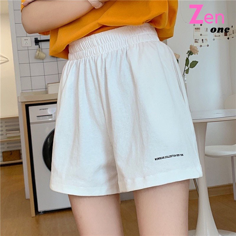 Quần đùi nữ ZenOne quần short kiểu sporty thêu chữ chất thể thao hàng đẹp, cạp chạy kansai siêu xinh | BigBuy360 - bigbuy360.vn