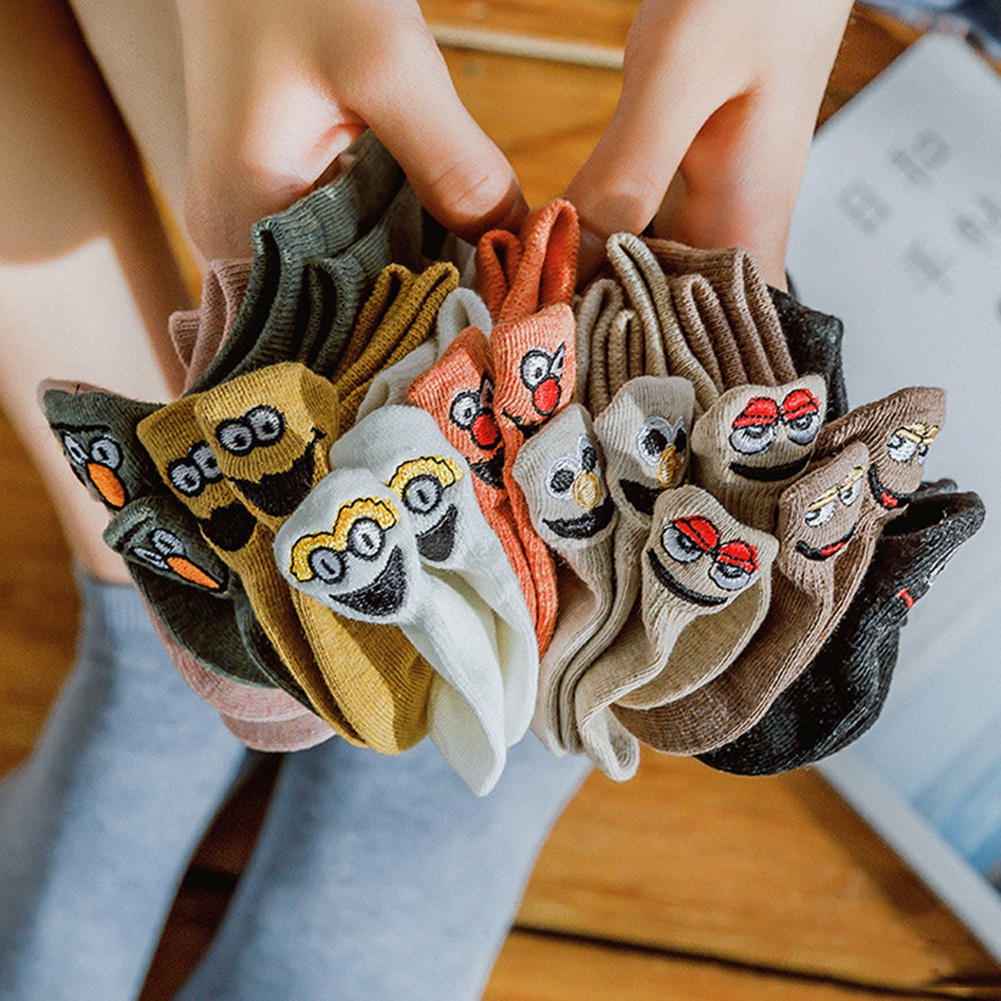 Vớ Cotton Cổ Ngắn Thêu Họa Tiết Hoạt Hình Dễ Thương Cho Nam Và Nữ