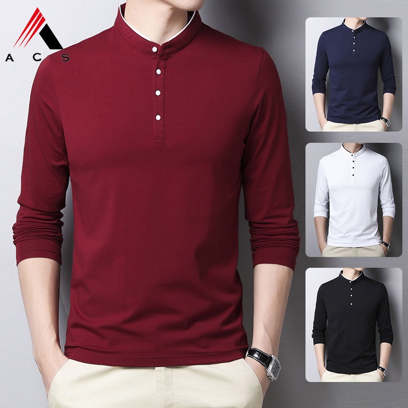 Áo thun cổ đứng tay dài thời trang sành điệu dành cho nam