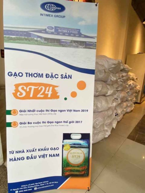 Gạo thơm đặc sản ST24+ INTIMEX ngon - 5kg - Freeship Extra