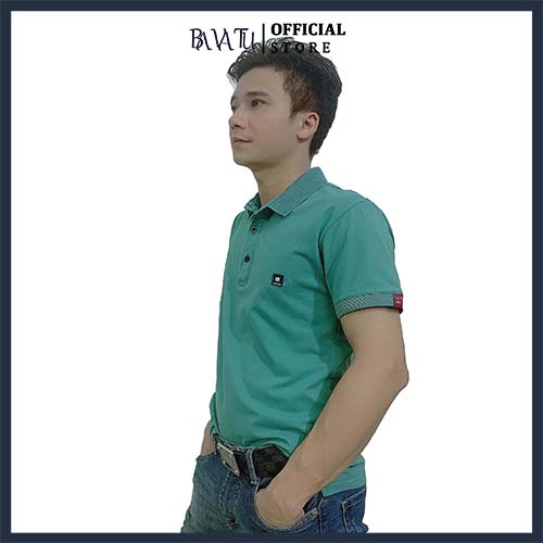 Áo phông thun Polo nam có cổ tay lỡ basic - Áo Polo công sở màu xanh nhã nhặn đơn giản cá tính - BAVATU.