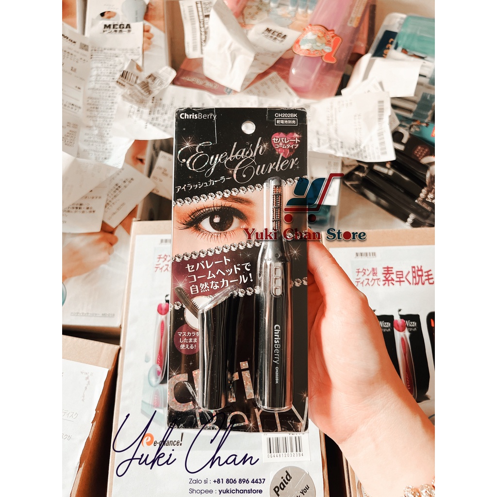 Máy uốn cong mi bằng pin ChrisBerry Eyelash Curler Nhật Bản
