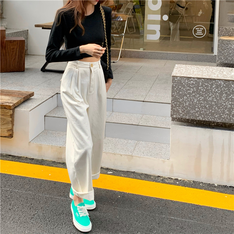 Quần Dài Lưng Cao Ống Suông Màu Trơn 37499 | BigBuy360 - bigbuy360.vn