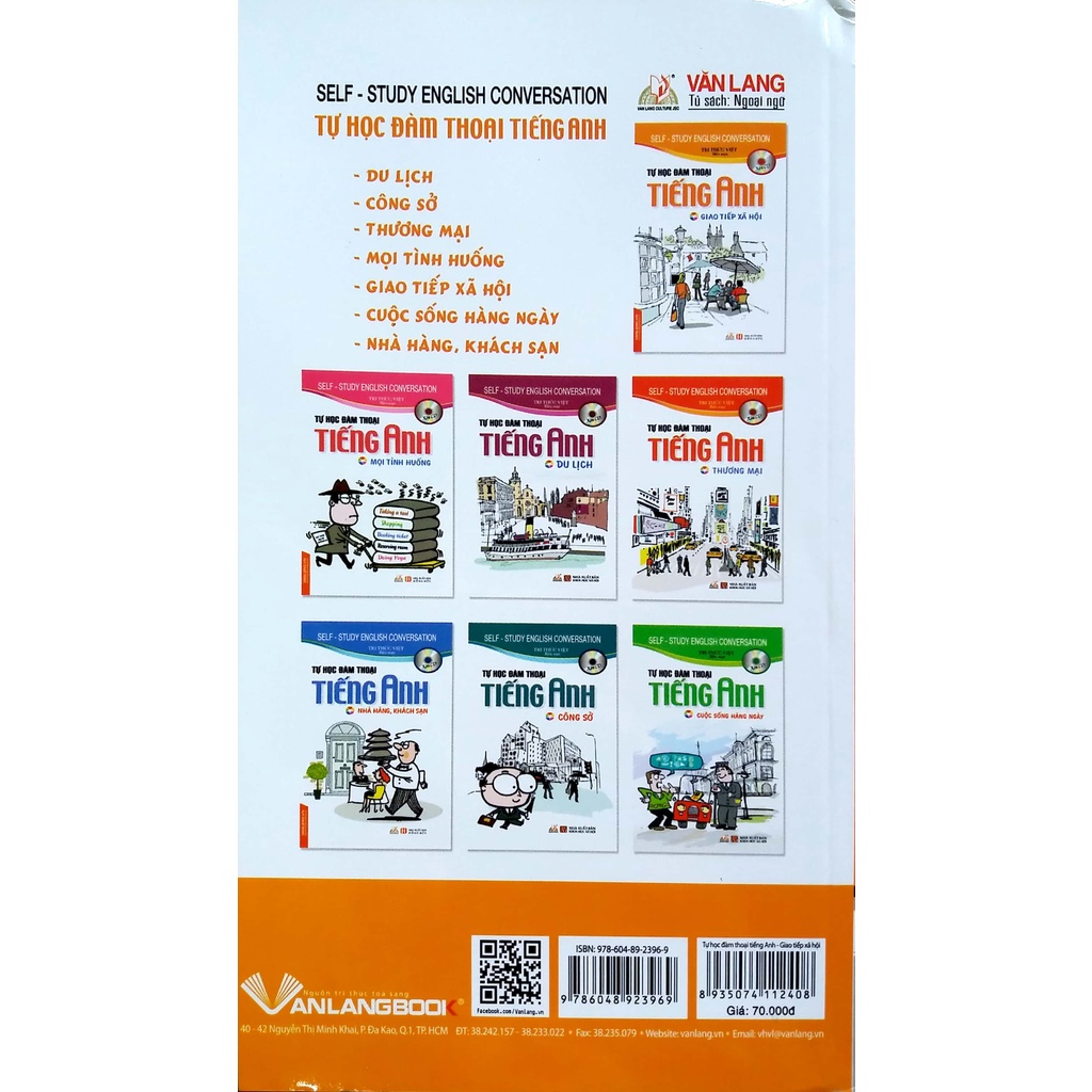 Sách - Tự Học Đàm Thoại Tiếng Anh - Giao Tiếp Xã Hội (Kèm CD) (Tái Bản 2018) (Tri Thức Việt- Văn Lang)