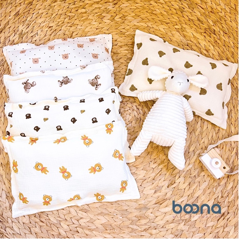 Gối xô Muslin Boona ruột bông mềm đẹp cho bé yêu