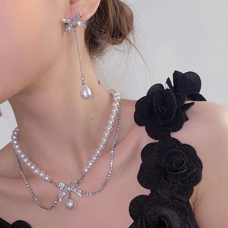 Vòng Cổ Đính Đá Ngọc Trai Thời Trang Dành Cho Nữ