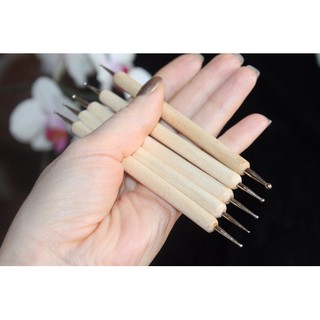Bút chấm bi 2 đầu cán gỗ