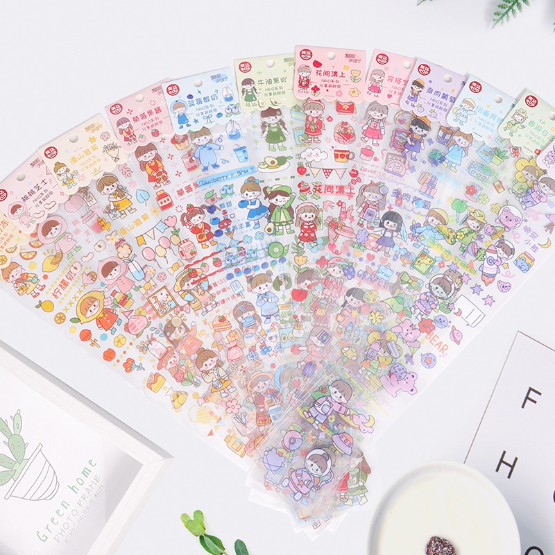 Sticker xinh xắn trang trí sổ SK01 - Hình dán họa tiết hoạt hình