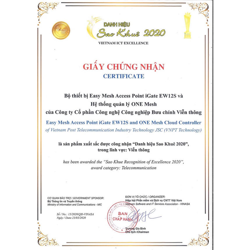 VNPT Technology Hệ thống Wifi Mesh 2 băng tần chuẩn AC 1200Mbps iGate EW12S - Hàng Việt Nam