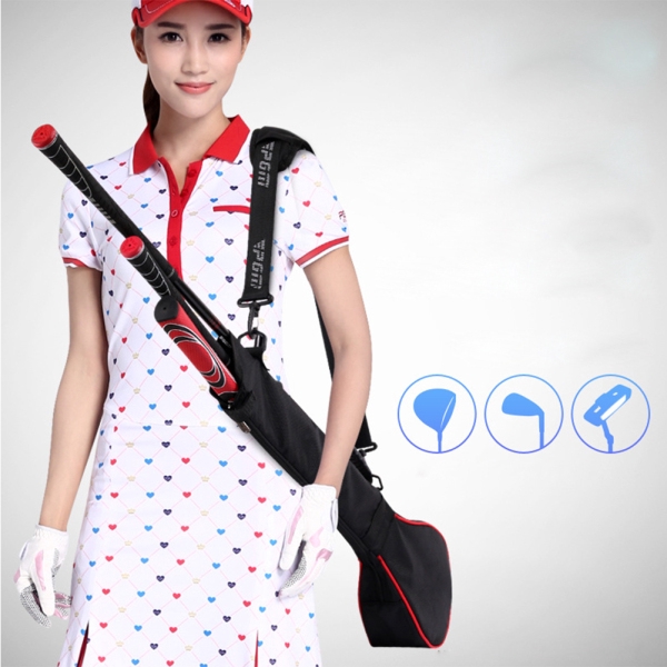 Portable Lightweight Golf Clubs Carry Bag with Three Clubs Mini Nylon Golf Clubs Travel Bag