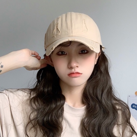 Mũ Lưỡi Trai Màu Trơn Phối Rách Màu Sắc Thời Trang Thu Đông Cho Nam Và Nữ