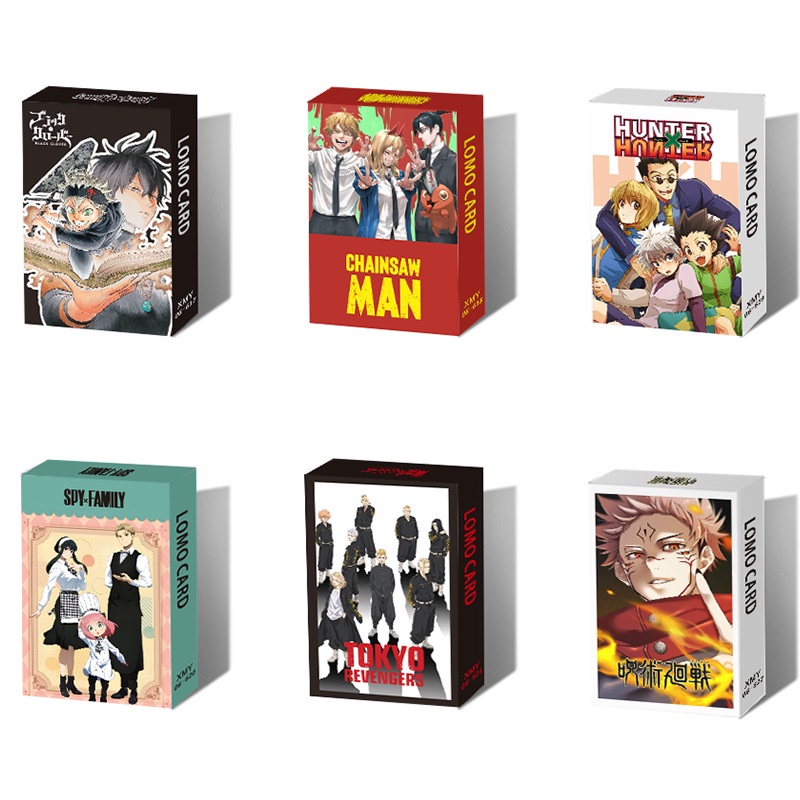 LOMO ẢNH THẺ Haikyuu,Hunter×Hunter,Demon Slayer,Black Clover,Attack on Titan,NARUTO,Jujutsu Kaisen,Chainsawman,ONE PIECE