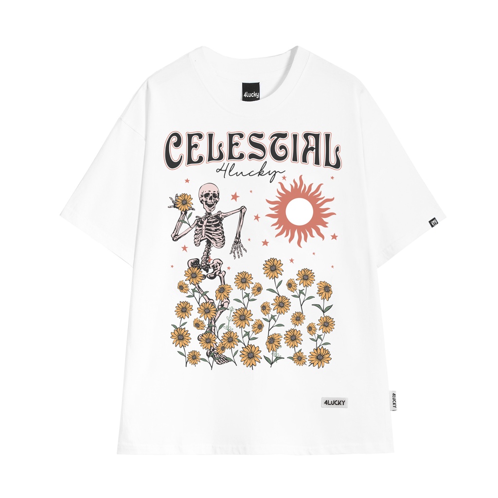 Áo phông rộng nam nữ SKULL 4lucky 6039 - tay lỡ form rộng oversize streetwear