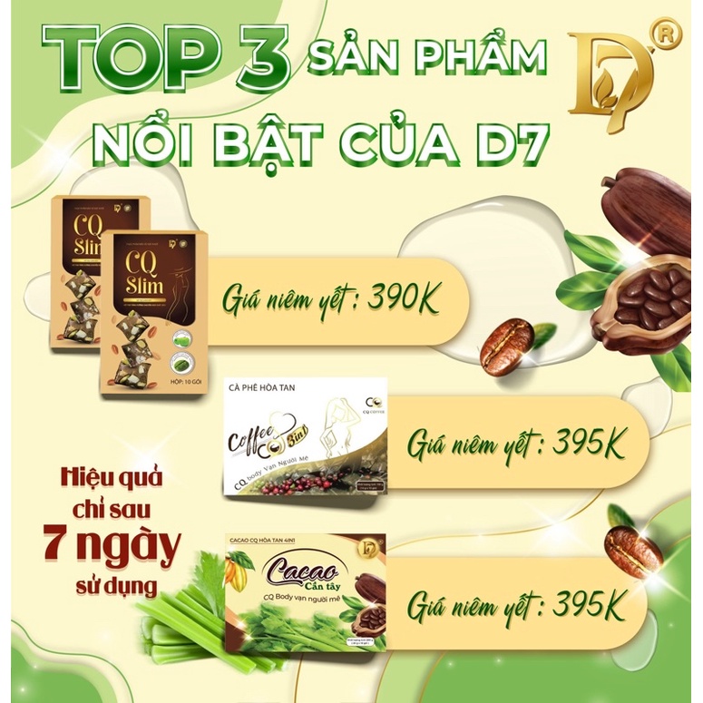 CÀ PHÊ CQ SLIM COFFEE - CÀ PHÊ GIẢM CÂN D7