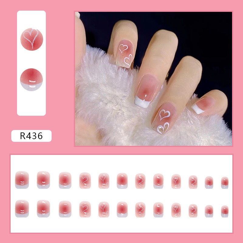 [TẶNG 3 PHỤ KIỆN] SET 24 MÓNG TAY GIẢ TẶNG KÈM KEO HỌA TIẾT 33D NAILBOX MẪU AP/R.