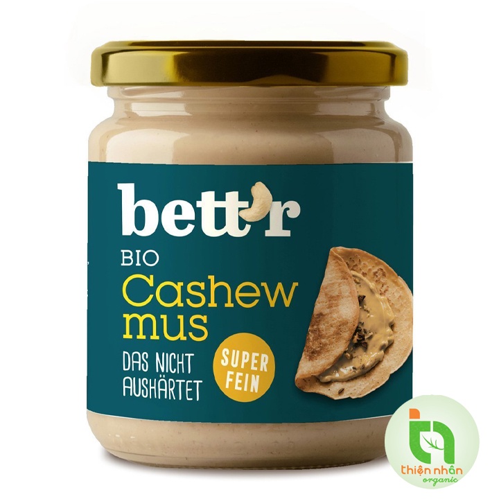 Bơ cacao hạt phỉ/ hạt điều/ hạnh nhân/ đậu phộng hữu cơ Bett'r 250gr