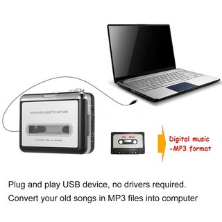Máy chơi Cassette + chuyển sang định dạng MP3 Máy nghe nhạc chuyển đổi băng cát-xét kèm cáp USB chuyên dụng Máy phát băng cát sét chuyển đổi sang MP3