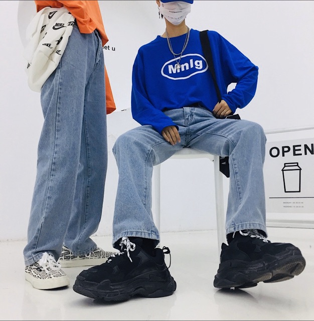 QUẦN BAGGY JEANS TRƠN ỐNG RỘNG UNISEX