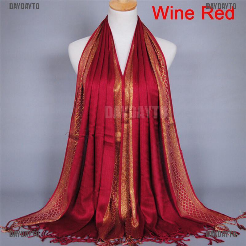 Daydayto S Khăn Choàng Cotton Pashmina Dài Tua Rua Thời Trang