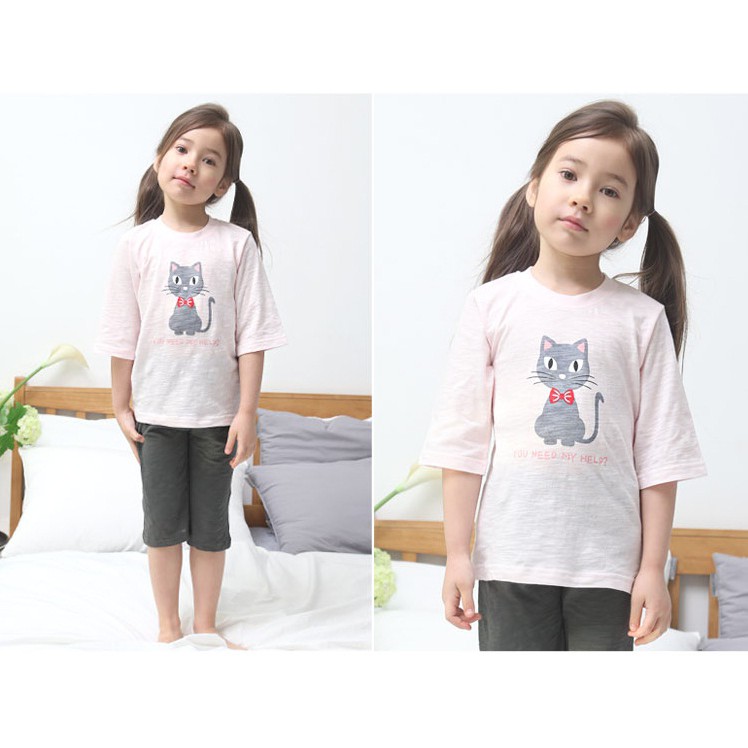 Bộ thun lửng cotton giấy xuất Hàn cho bé trai bé gái 1-7T B184