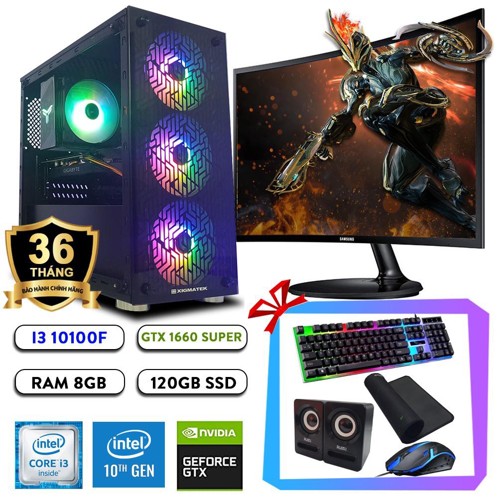 Máy tính chơi game Core I3 + màn hình 24'' cong LOL, CSGO, PUBG, GTA 5, FIFA 4|BH 36 tháng, tặng phím chuột, pad, loa | BigBuy360 - bigbuy360.vn
